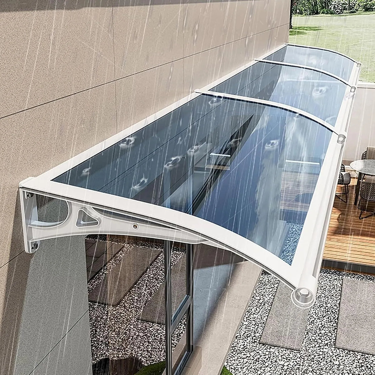 Überdachung Vordach Haustür, Maße 60x140cm, Modernes Design Haustürvordach Pultvordach