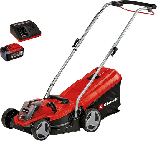 Einhell Rasenmäher, bis 200 m², inklusive. 5,2 Ah Akku und Fastcharger, Lithium Ionen, Akku GE-cm 18/33 Li Power X-Change, bürstenloser Motor