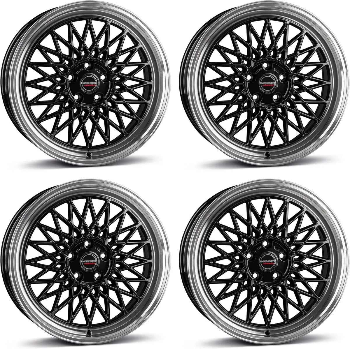 ET45 SQ2, mit Audi A3 A4 A6 Q2 Q3 S3 S4 TT, 4x Borbet Felgen B 8.0x18 5x112 black rim polished kompatibel