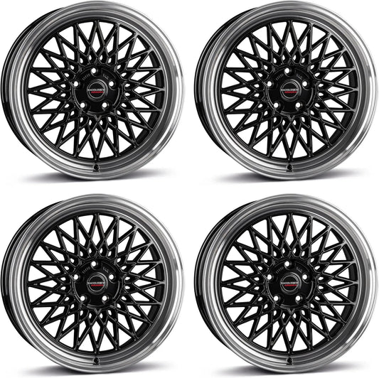 ET45 SQ2, mit Audi A3 A4 A6 Q2 Q3 S3 S4 TT, 4x Borbet Felgen B 8.0x18 5x112 black rim polished kompatibel