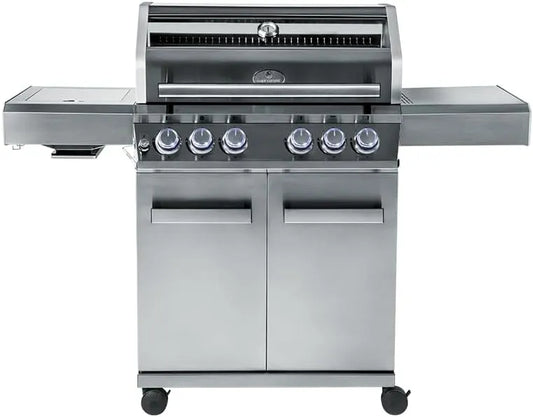 Gasgrill CHEF CUISINE BBQ, Leistung 20,7 kW, Outdoor 4 Brenner mit Seitenbrenner und Infrarot aus rostfreiem Edelstahl, 3-teilige Grillfläche