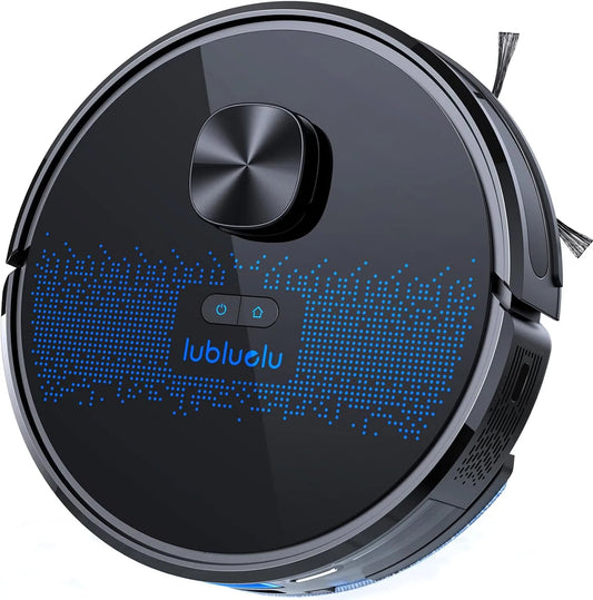 Saugroboter Lubluelu, 55 dB Roboterstaubsauger mit APP Steuerung, Ideal für Tierhaare, Hartböden, mit Wischfunktion, Teppiche, in Schwarz