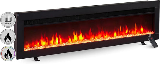 Elektrokamin 50-3in1 3D-Flammeneffekt, Wand- oder Einbaukamin, Timer, in Schwarz, BALDERIA Agnes Stand, Heizung, Fernbedienung