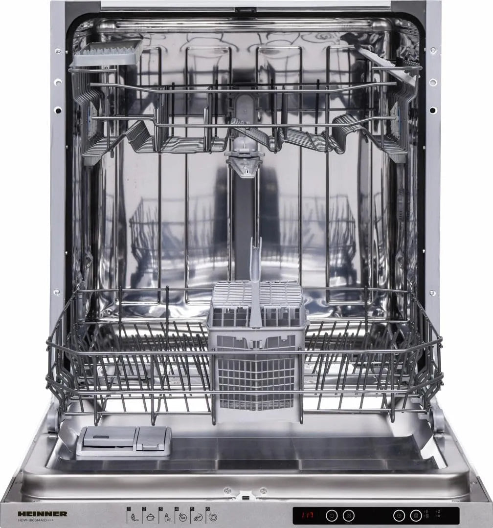 Geschirrspüler HDW-BI6614AID+++ Einbau, 14 Maßgedecke, 6 Betriebsprogramme, Breite 60cm, 5 Jahre, Energieklasse E, Aquastop, modernes Design