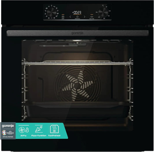 Gorenje Backofen BOS6737 E02B, Fassungsvermögen 77L, Pizzamode 300°C, OptiBake Einbau, AquaClean, Heißluft, ExtraSteam, AirFry, PerfectGrill