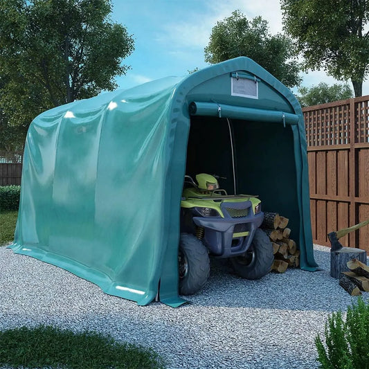 Carport Garagenzelt, m² PVC Plane und Stabiler Stahlrohrkonstruktion, 4x3,6 m in dunkelgrün Weidezelt Unterstand Lagerzelt ca. 500 g