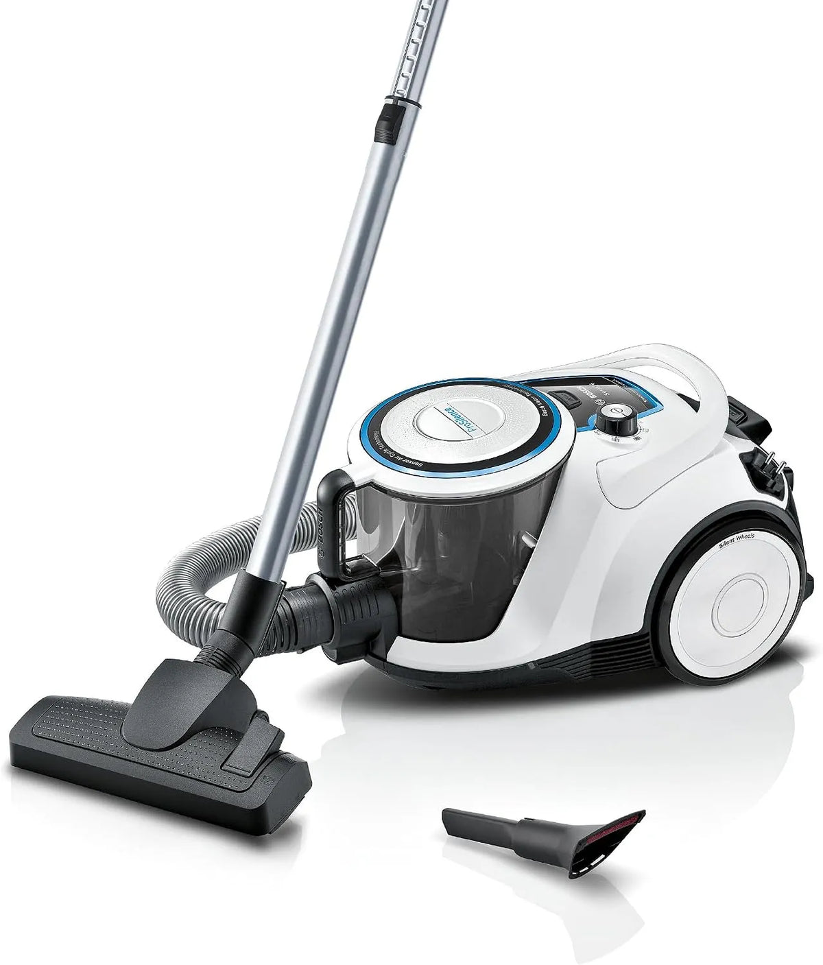 Bosch Staubsauger BGC41LSIL, beutellos Serie 6, Hygiene-Filter, Bodenstaubsauger, ideal für Allergiker, für Parkett, Teppich, Fliesen, leise