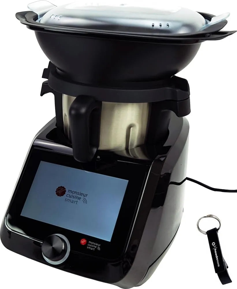 SILVERCREST Monsieur Cuisine Smart C1 Farbe Schwarz +Schlüsselanhänger HEADNMORE Bundle SKMS 1200