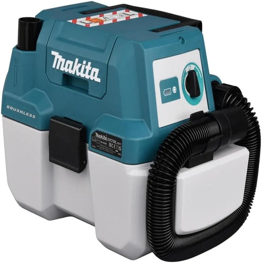 Makita Staubsauger DVC750LZ DVC 750 LZ, Spannung 18 Volt ohne Akku und Ladegerät, Fassungsvermögen 4.5 liters, HEPA-Filter, Grün, in Schwarz