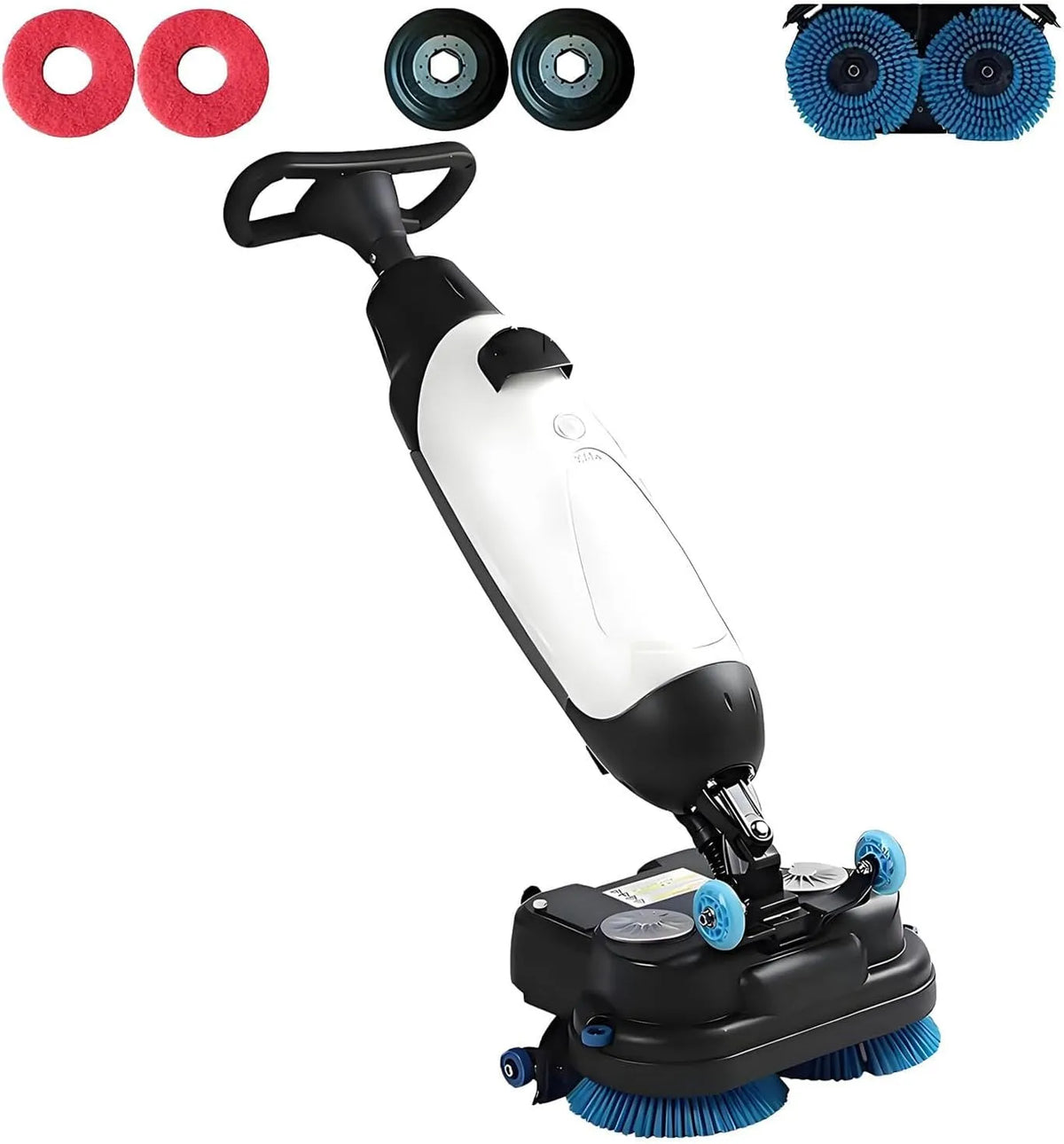 Modell 7-l-Tanks Gewerbliche, Reinigungsleistung 1200 m², tragbar Scheuersaugmaschine, 2 x 250 W Bürstenleistung und Zwei 4-l- +, h White
