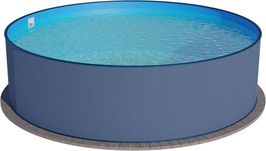 Pool, Summer Fun Stahlwandpool rund Größe wählbar, Stahl 0,4mm anthrazit, 120cm tief, Einhängebiese 450