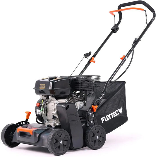 Fuxtec Modell 2in1 FX-BV240ECO 4-Takt-Motor, Vertikutierer 4,1kW 15 Messer, Fassungsvermögen 40L Fangkorb Arbeitsbreite 400m, Front-Tragegriff