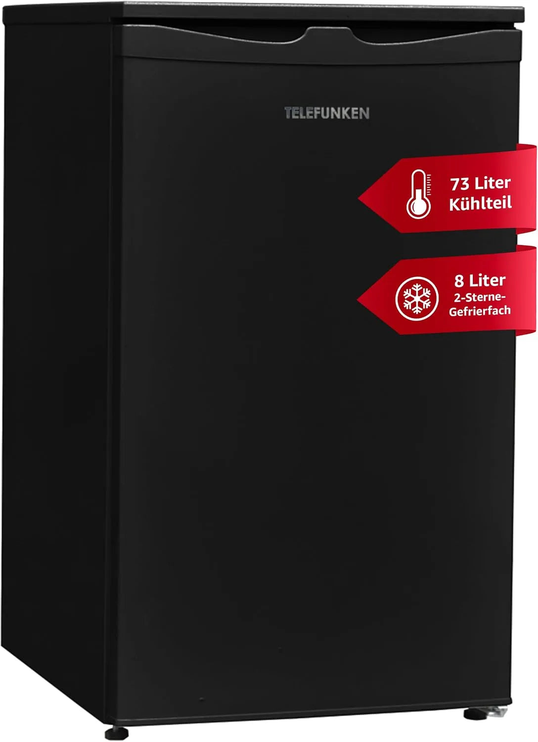 Telefunken Kühlschrank CF-32-152-B, Fassungsvermögen 81 Liter Nutzinhalt, in freistehender Ausführung, LED-Beleuchtung, in Schwarz, 2-Sterne