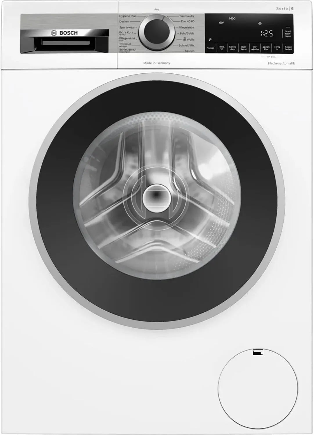 Bosch Waschmaschine WGG244120 1400, Serie 6, Frontbeladung, Gewicht 9 kg, entfernt 16 Fleckenarten, UpM, Made in Germany, SpeedPerfect, AquaStop