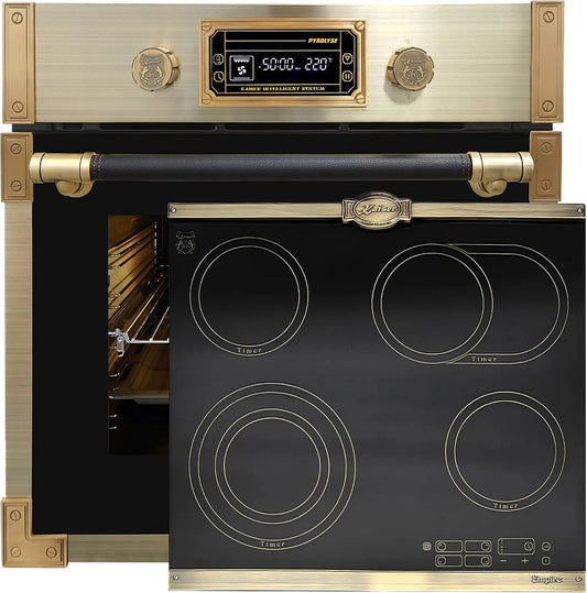Backofen EH 6427 AD KCT 6185 Kaiser Pyrolyse, Em«, Herd Einbau, Retro Pyrolyse Einbau 73L Schwarzfarbiges Glas 60 cm+Exklusives Autarkers High Light