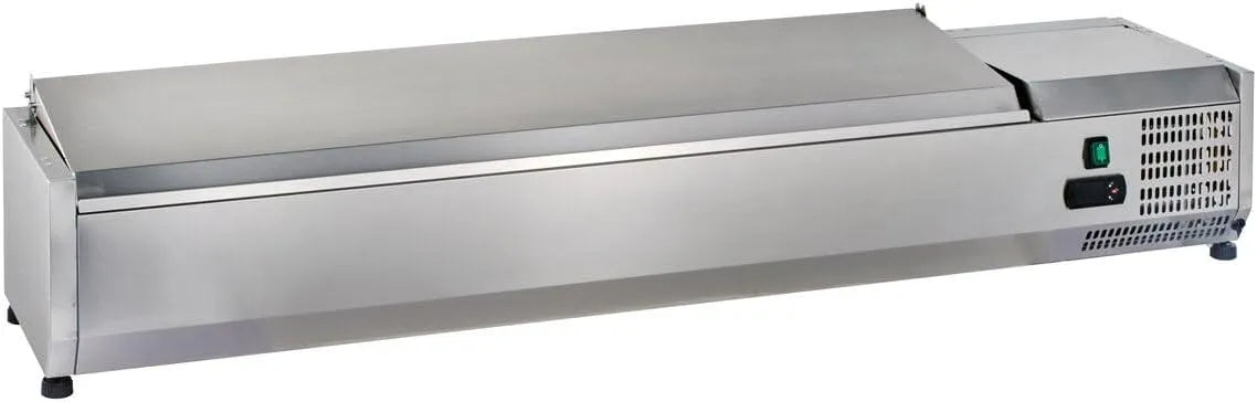 Modell VRXH1200/330SS GastroHero Kühlaufsatz, inklusive. 5 Zwischenstäbe, Kühlaufsatz für Gastronomie, Salat & Theke, effizient & langlebig, Edelstahl