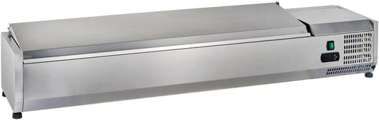 Modell VRXH1200/330SS GastroHero Kühlaufsatz, inklusive. 5 Zwischenstäbe, Kühlaufsatz für Gastronomie, Salat & Theke, effizient & langlebig, Edelstahl