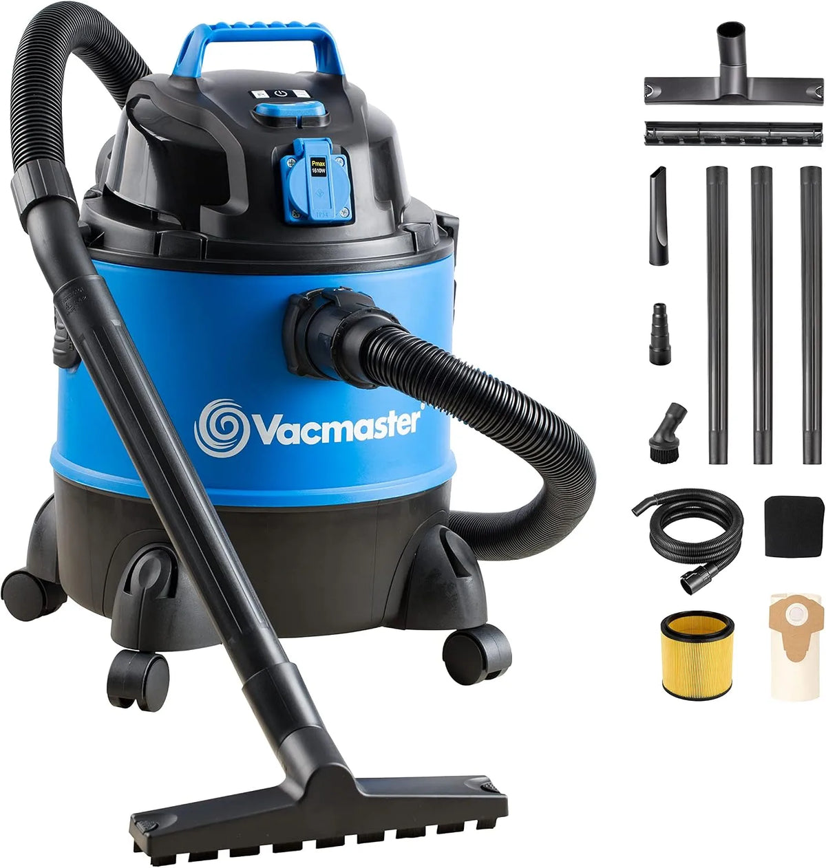 Nass- und Trockensauger VQ1220PFC Vacmaster, Vliesfilterbeutel 1250W 20L, Waschsauger Mehrzwecksauger Industriestaubsauger für Haus, Garage
