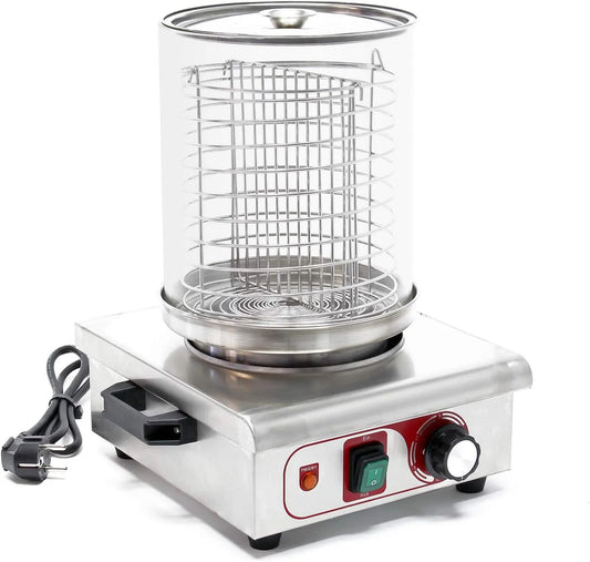 Wiltec Hot Dog Gerät 450 W aus Edelstahl, Maße 260 x 290 x 380 mm, Wurstkocher Würstchenwärmer Hot Dog Maker Eierkocher Dämpfer