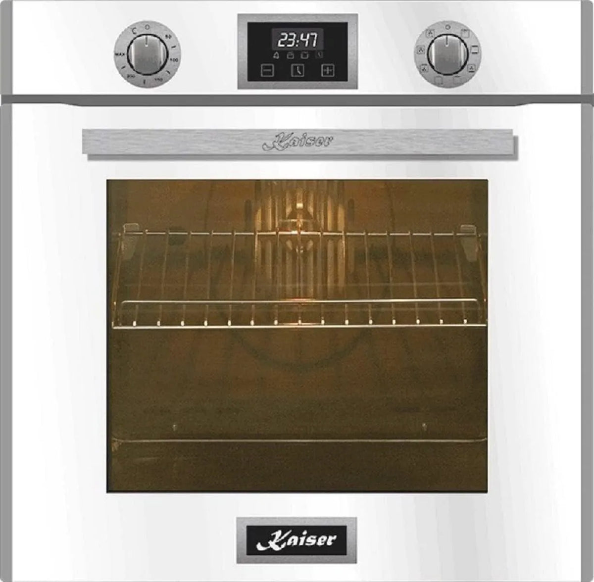 Backofen EH 6326 Kaiser Einbau, 60 cm Weiß Glas, Multi 10 Funktionen, Fassungsvermögen 79L, Elektrobackofen, Heißluft, Grill, Intelligent System