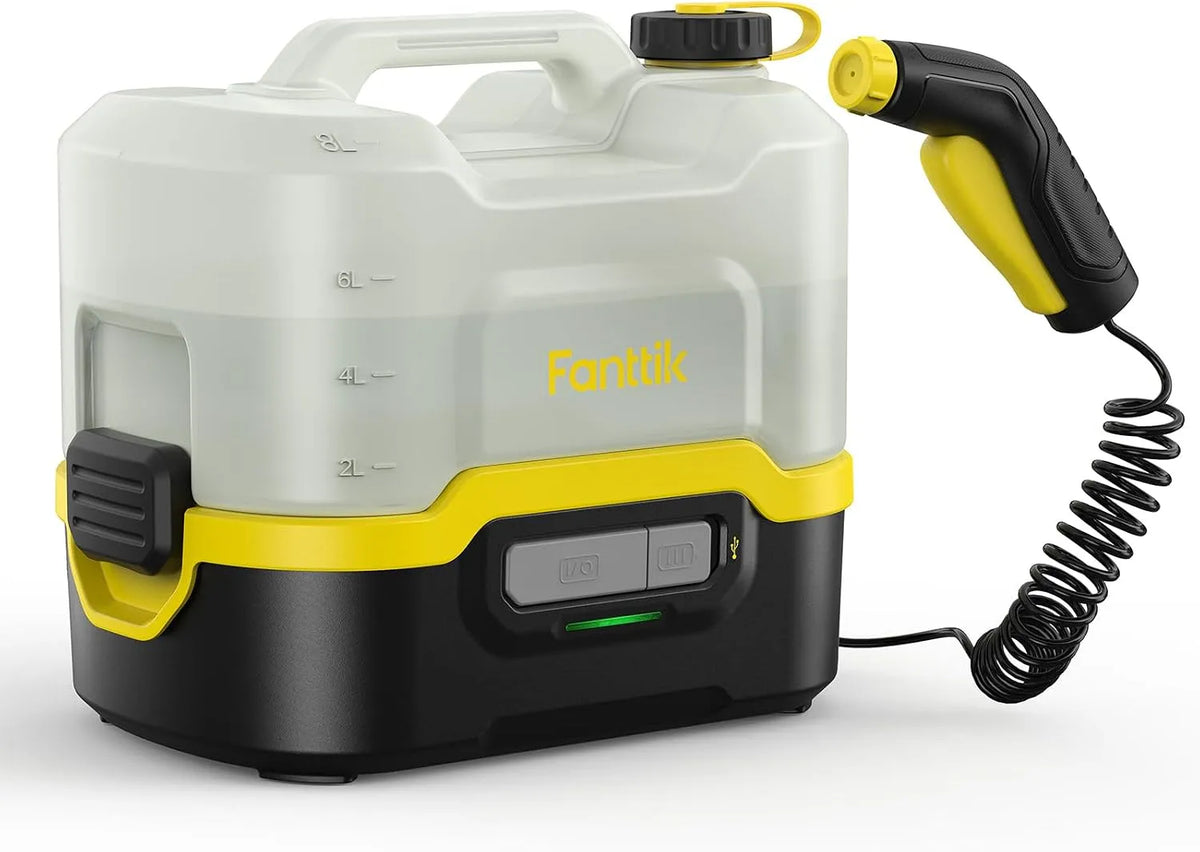 Hochdruckreiniger NB8 2600, Waschmaschine für Terrasse, 2600 mAh, elektrischer mit 8 LiterTank, Fanttik Nano Tragbarer, kabelloser
