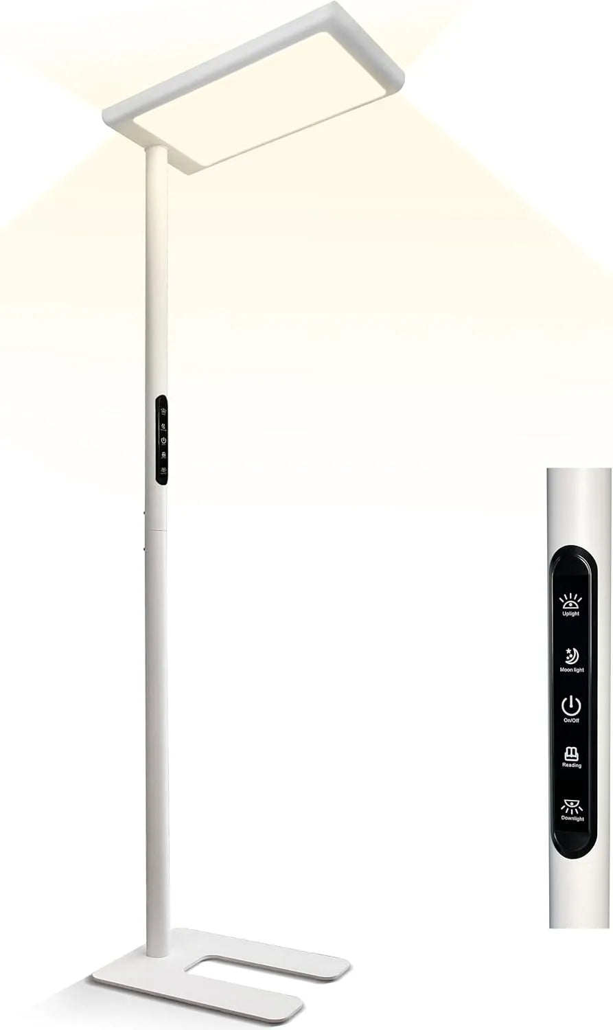 Modell Büro UGR 98 60W+50W 4000K LED Stehlampe, Tageslicht Bürolampe,Vollspektrum Stehleuchte dimmbar Augenschutz Deckenfluter
