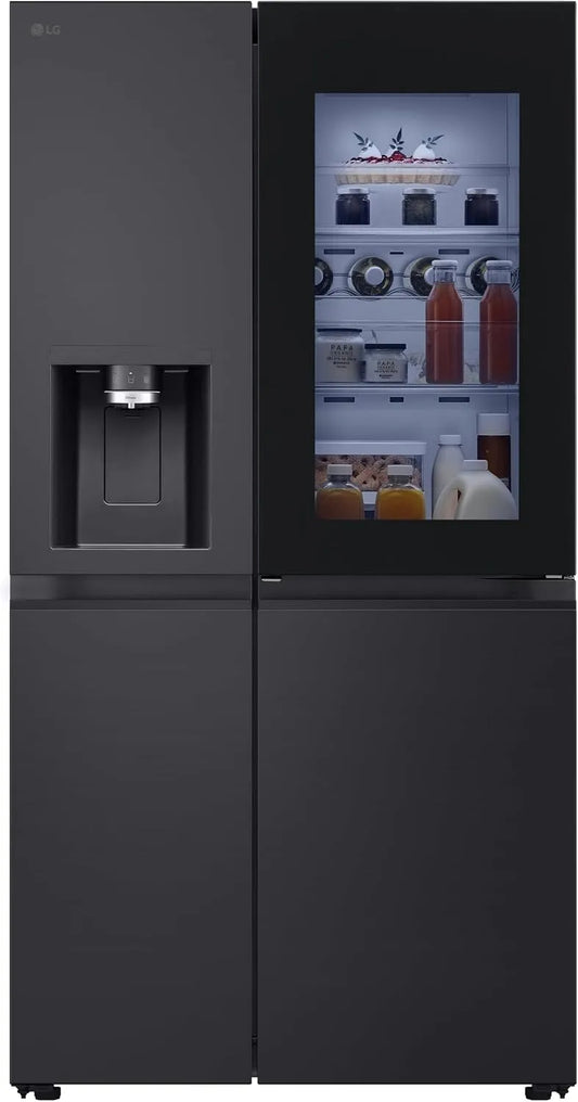LG Modell GSXE81EVBD, Total No Frost, 91,3 cm breit, Side by Side mit Wassertank, in Schwarz, InstaView