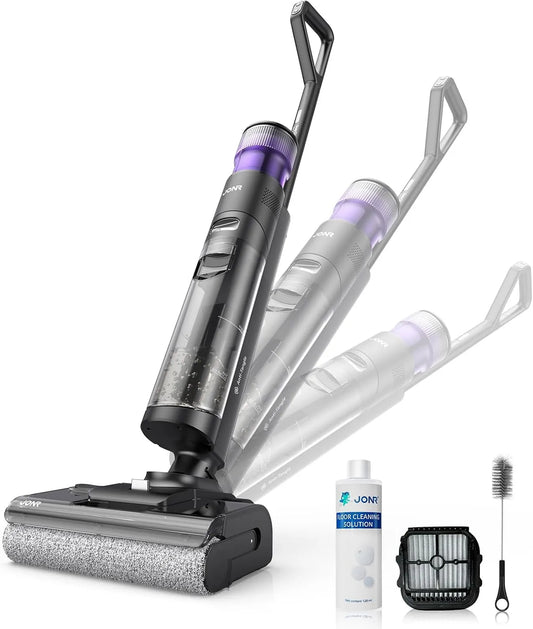 Nass- und Trockensauger JONR 17000 ED 12 Pa Pro Max, 180°-Flachdesign, 40 Min Laufzeit, 70 °C Selbstreinigung, Upgrade-Version, LCD-Display