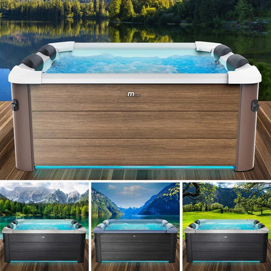 Whirlpool BRAST MSpa Frame, Maße 180x180x65cm, 6 Personen, Amber Aero Plus, LED-Beleuchtung, Maße 160x160x65cm, 5 Modelle