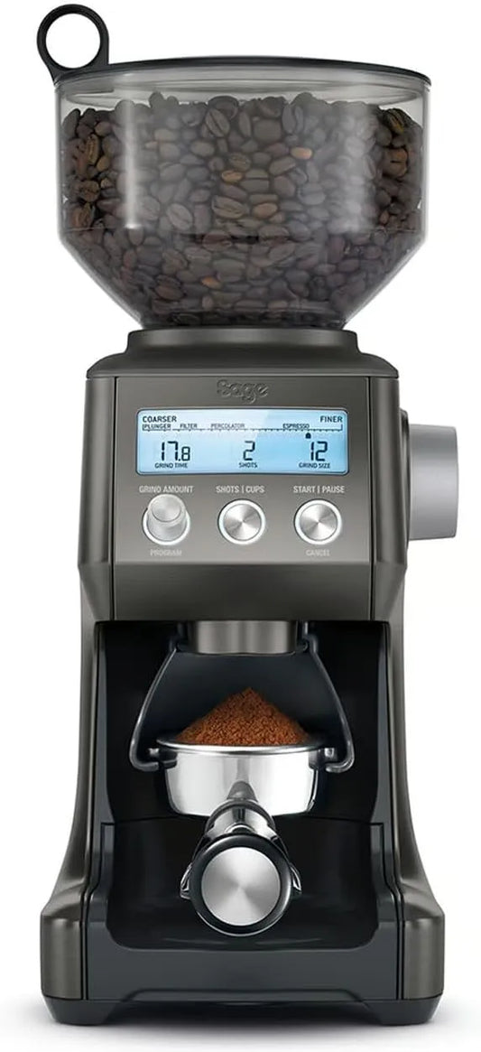 Sage Kaffeemühle, mit konischem Mahlwerk, automatisch, in Schwarz, The Smart Grinder Pro, programmierbar, Edelstahl