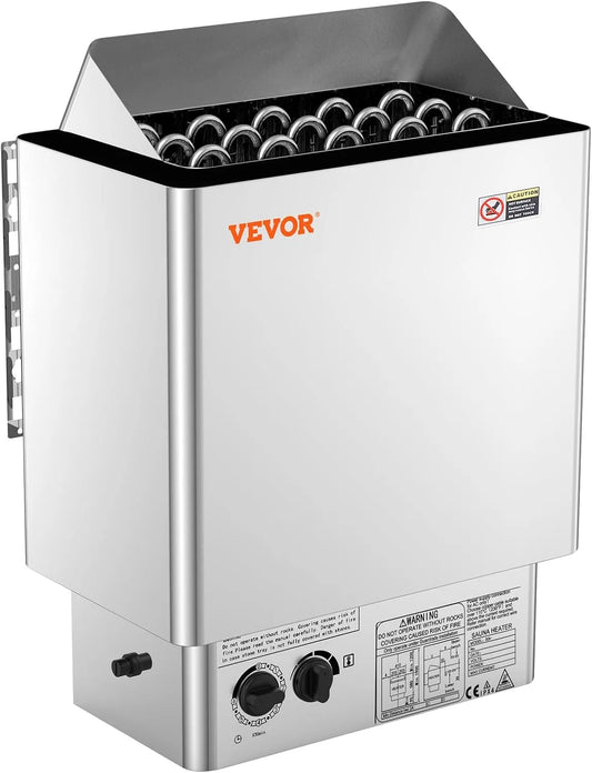 Vevor Modell 3-Stunden-Timer, Spannung 400 V, integrierte Steuerung für 8–12 m³, Elektrischer Saunaofen, Leistung 8 kW, Edelstahl 430