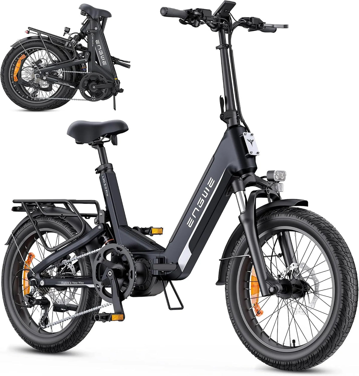 Reifen, 20 * 3.0, Modell 160km, Drehmomentsensor & hydraulische Bremsen, Ebike 48V 15Ah Akku bis 160km, 2 Stunden aufgeladen, ENGWE E Bike mit APP&IoT