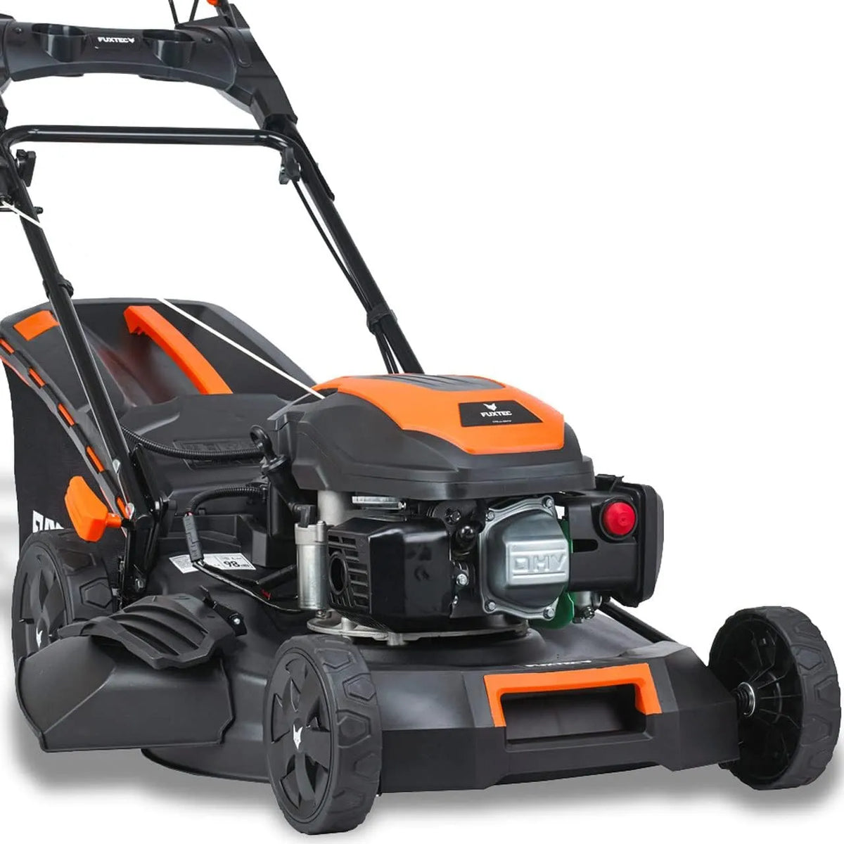 Fuxtec Rasenmäher 4in1 FX-RM5170eS, 51 cm Schnittbreite, 4-Takt mit Hinterradantrieb, Fassungsvermögen 60L Grasfangkorb, Benzin mit E-Start