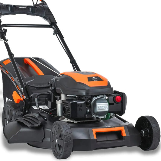 Fuxtec Rasenmäher 4in1 FX-RM5170eS, 51 cm Schnittbreite, 4-Takt mit Hinterradantrieb, Fassungsvermögen 60L Grasfangkorb, Benzin mit E-Start