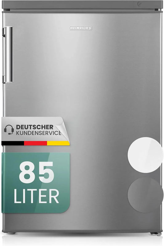 Gefrierschrank Heinrich´s, Temperatur:-18°C~-38°C, 3x Gefrierschublade, Fassungsvermögen 85 Liter Nutzinhalt, Mini, Freezer, Airflow, inox