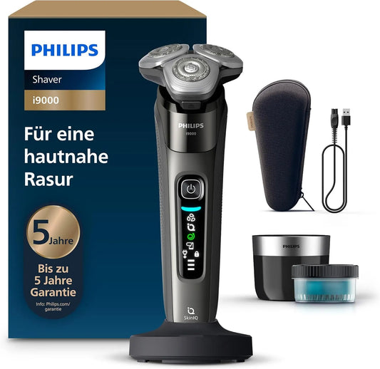 Philips Modell, Rasierer i9000 X9002/30, Rasierer, Elektrischer Nass-und Trockenrasierer für Herren mit integriertem Trimmer, dunkelgrau