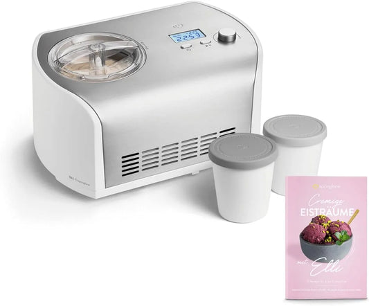Eismaschine 2er-Set SPRINGLANE, Eiscrememaschine aus Edelstahl mit entnehmbarem Eisbehälter, inklusive. Rezeptheft