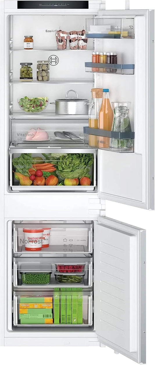 Bosch Modell, Serie 4 Einbau-Kühl-Gefrier-Kombination KIN86VSE0, 177,2x54,1cm Nische, Fassungsvermögen 184L Kühlen & 76L Gefrieren, Schleppscharnier
