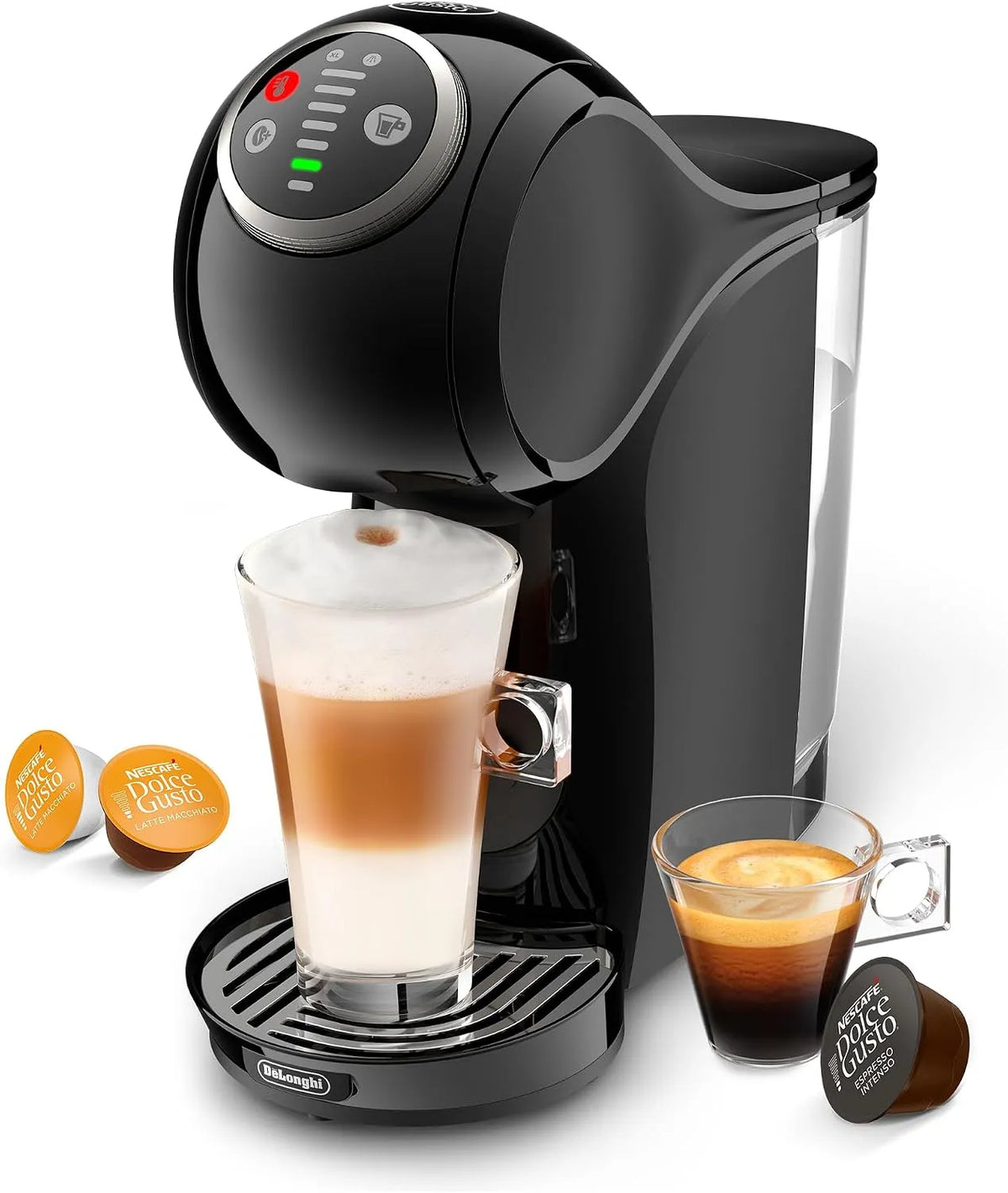De'Longhi Kaffeemaschine PlusEDG315.B, NESCAFÉ DOLCE GUSTO Nescafe Dolce Gusto, Kapsel, Cappuccino, in Schwarz, Fassungsvermögen 0,8 l, Genio S