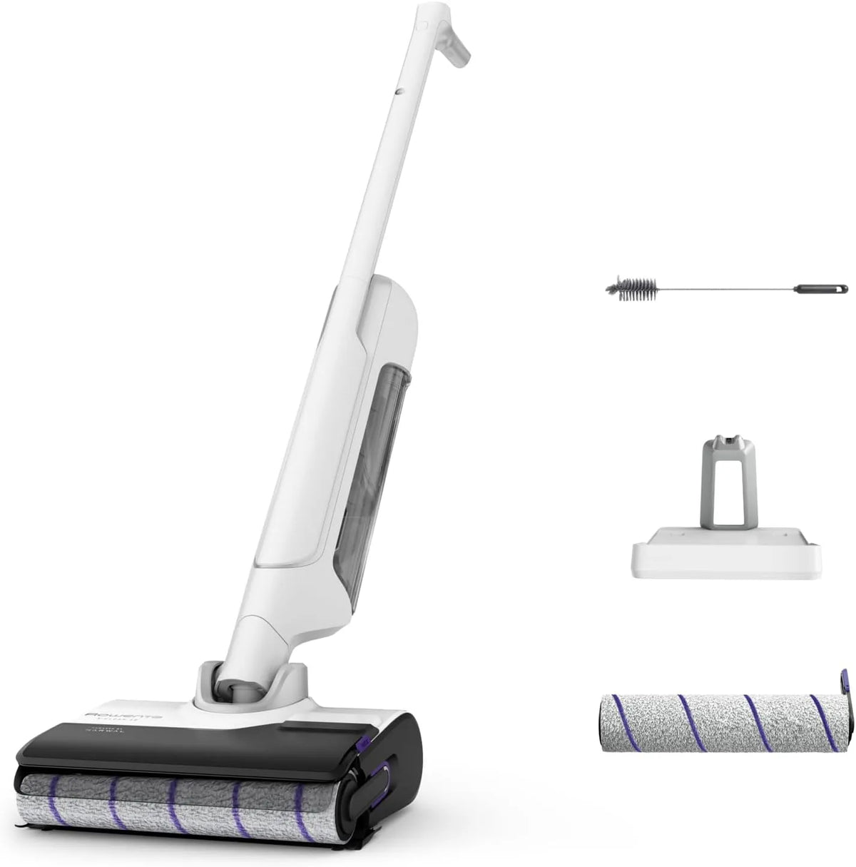 Rowenta Nass-/Trockensauger GZ7540WO, Waschsauger mit 60 min Laufzeit, X-Clean 10, kabelloser Akku-Nass, weiß