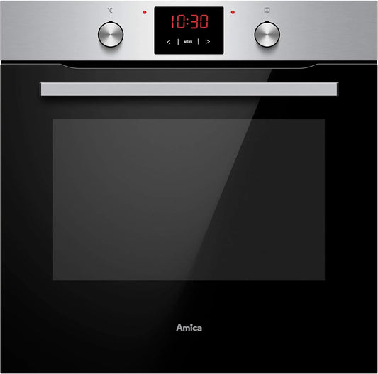 Amica Backofen ABE 9430 E, Timer, Einbaubackofen mit Umluft, Edelstahl, Wasserdampf Reinigung, XXL-Garraum