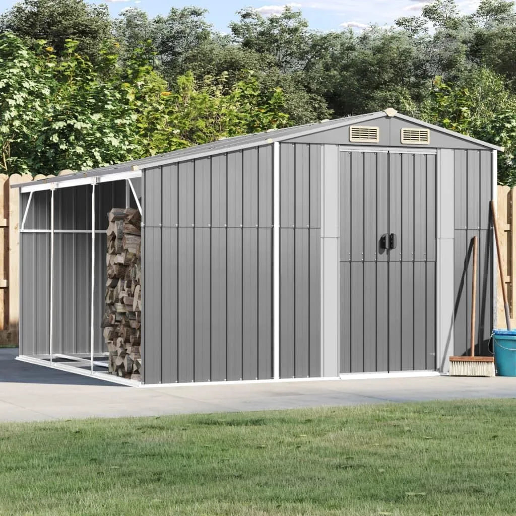 Gerätehaus SECOLI, mit Holzunterstand Fahrradgarage Metall Unterstand Wetterfest Geräteschuppen
