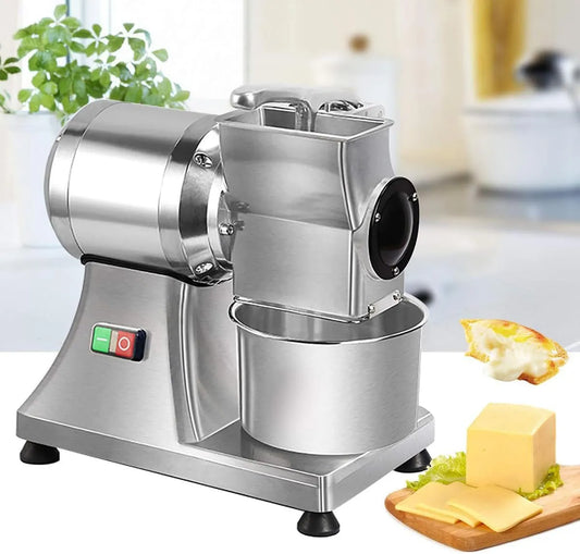 Elektrische Käsereibe, robuster Lebensmittelzerkleinerer, Edelstahlzerkleinerer mit Behälter für Käse, Butter und Brotkrümel