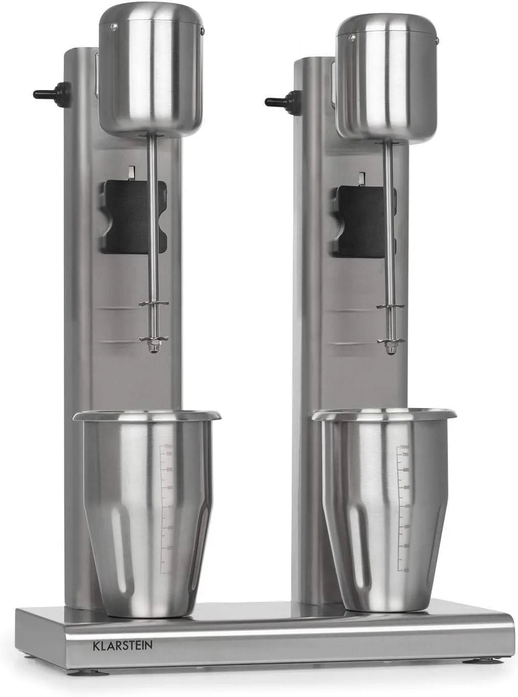 Klarstein Kraftpaket II Pro Doppel Drink Mixer 20000, 2 Stufen, Bar Mixer, Milk- & Proteinshake, Cocktail, silber, 2 x 1 L, 160 Watt, min