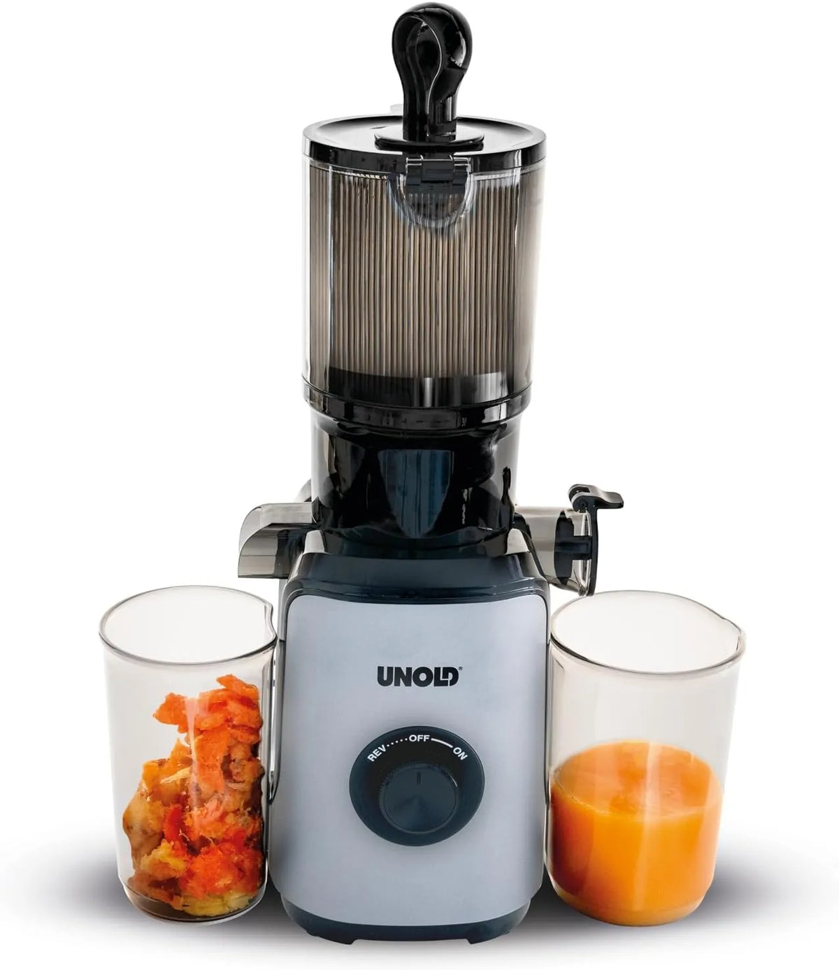 Entsafter 78275, mit großem Einfüllschacht und 300W Motor für Obst, Unold Slow Juicer Sam, Smoothies und Sorbets, mit 110 mm Einfüllöffnung, Gemüse