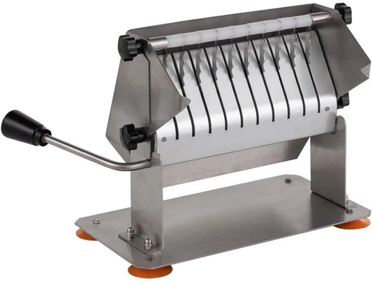 Currywurstschneider GastroHero, ECO manuell Wurstschneider Edelstahl Imbiss Schneidemaschine 10 Messer gleichmäßige Schnitte Gastro