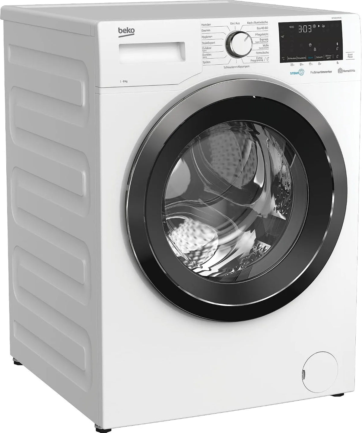 Beko Waschmaschine WYA81643LE1, Gewicht 8 kg, in Weißes LC-Display mit Startzeitvorwahl 0-24 h, Energieklasse C, Restzeitanzeige und Schleuderwahl