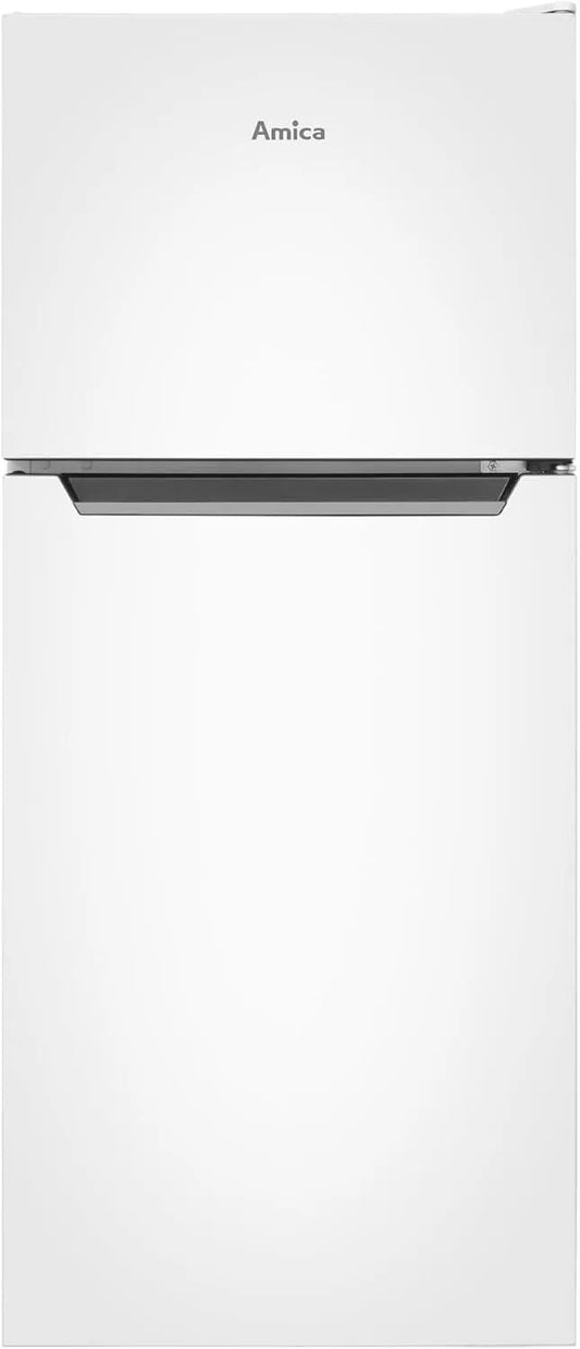 Amica, mit Gefrierfach oben 105 cm Höhe 112 l Nutzinhalt LED Beleuchtung FrostControl, Kühl Gefrierkombination in freistehender Ausführung, Weiß