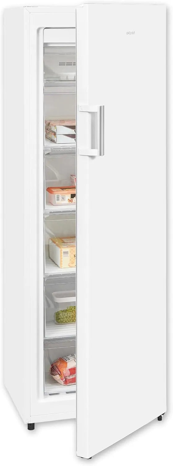Exquisit Gefrierschrank GS271-NF-H-010E, NoFrost 194 l Volumen, Tiefkühlschrank mit 5 Schubladen, weiss, Schnellgefrieren