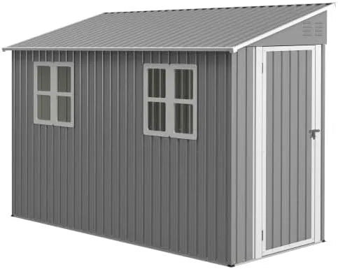 Gartenhaus, Anlehnbauweise mit 2 Fenstern, 4 x 10 Fuß, ca. 1,2 x 3 m, kleines für Outdoor & Gartenaufbewahrung